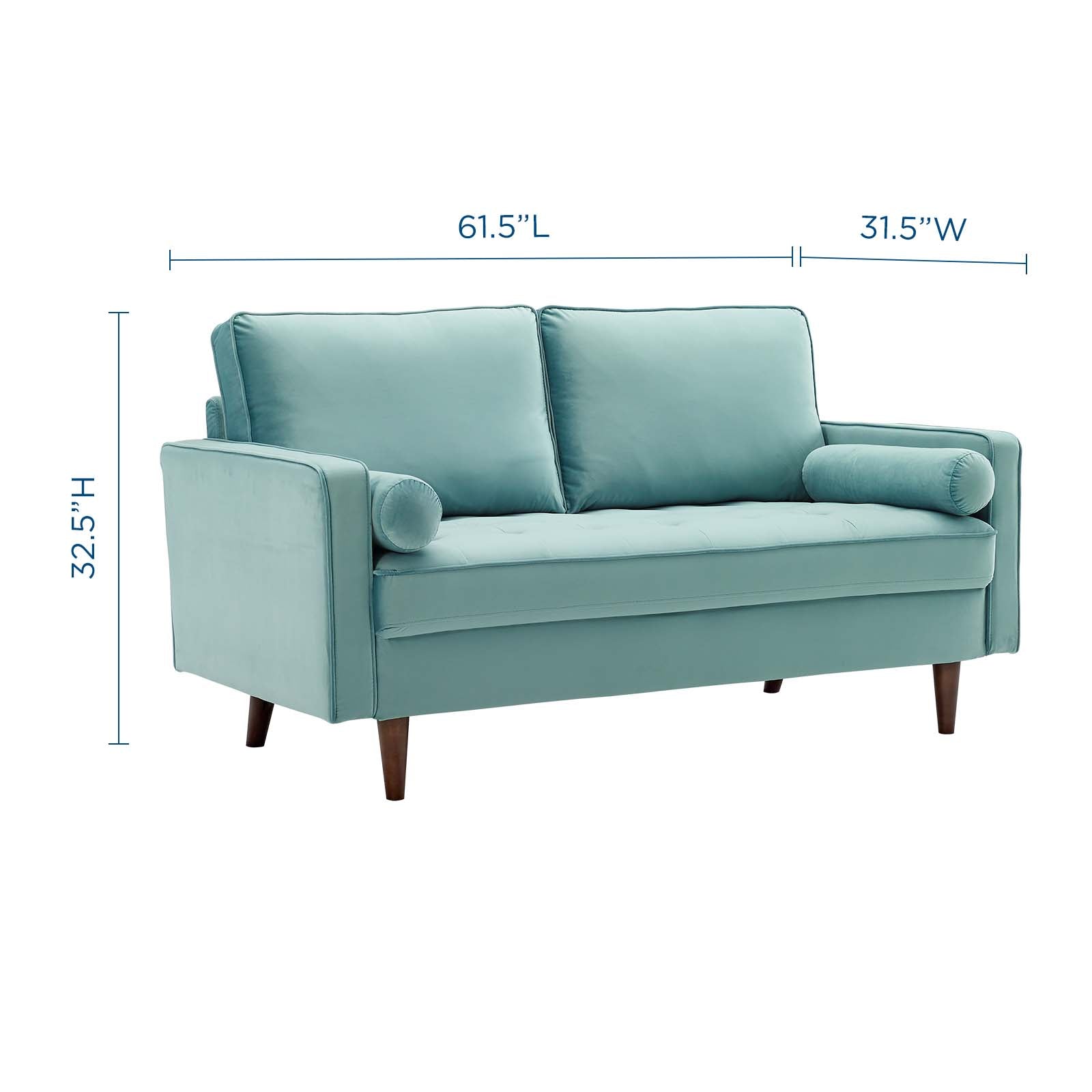 Valour Performance Velvet Loveseat By HouseBean