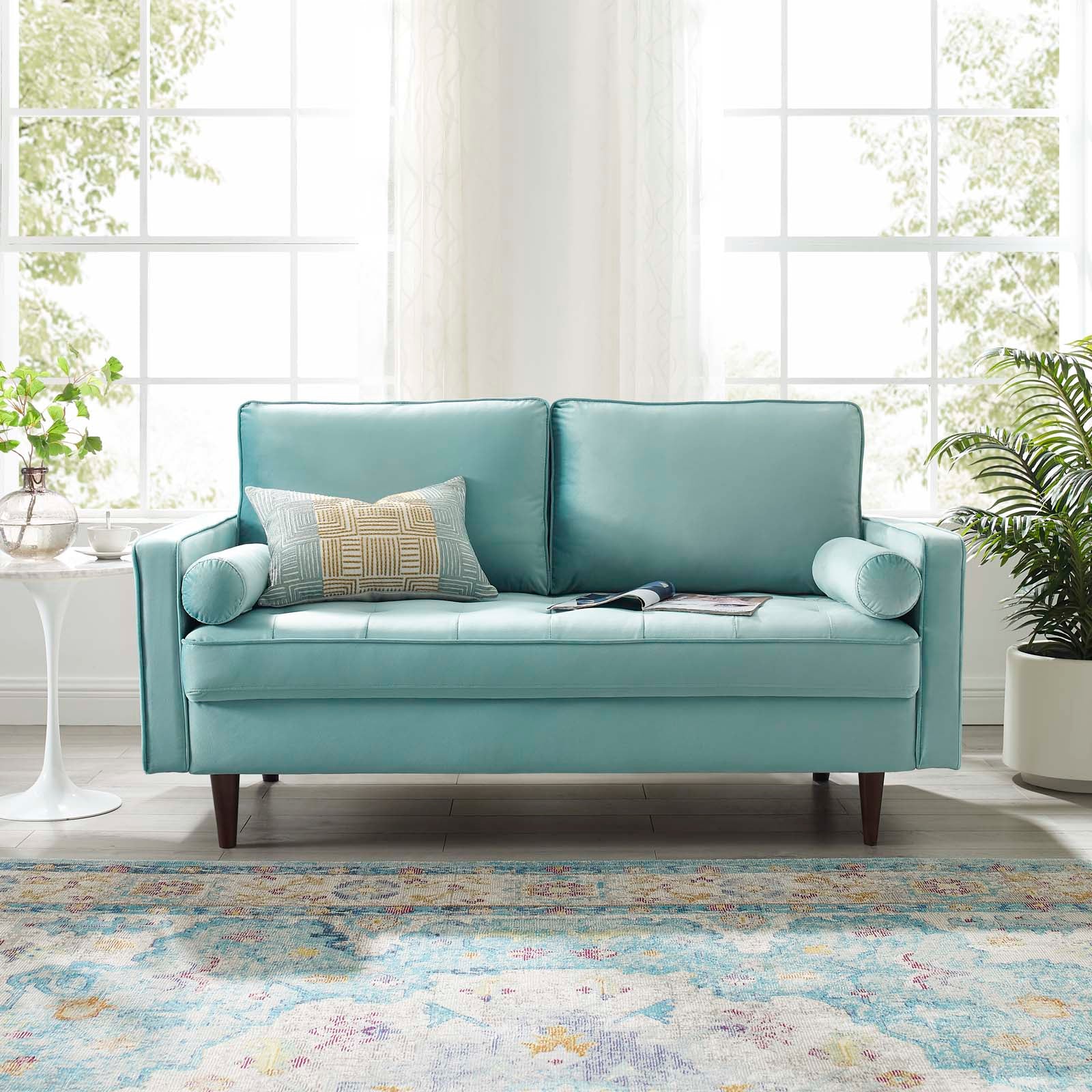 Valour Performance Velvet Loveseat By HouseBean