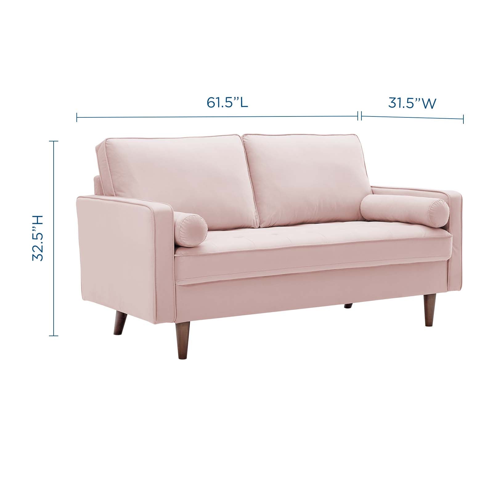 Valour Performance Velvet Loveseat By HouseBean