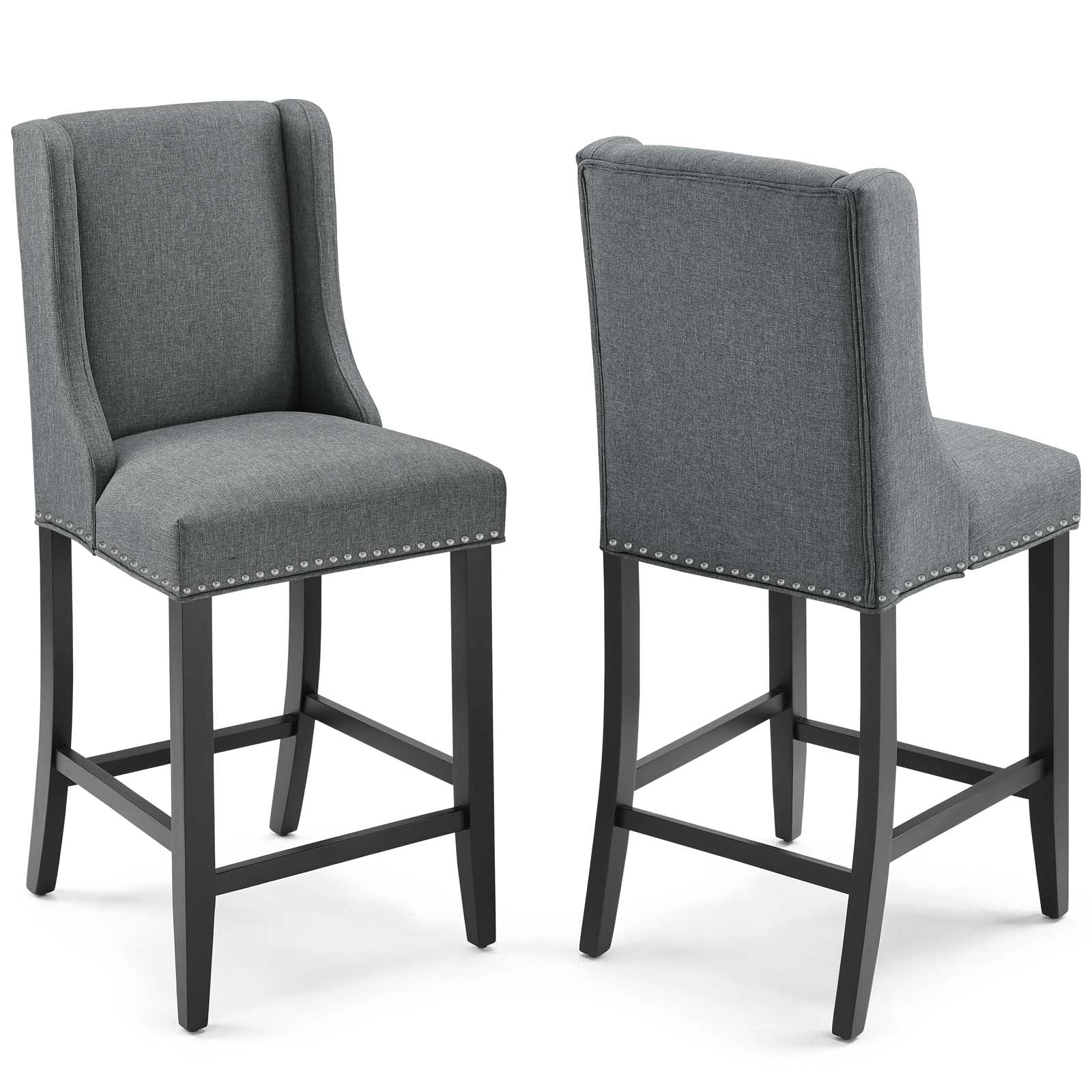 Baron Counter Stool Upholstered Fabric Set of 2 By HouseBean