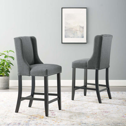 Baron Counter Stool Upholstered Fabric Set of 2 By HouseBean