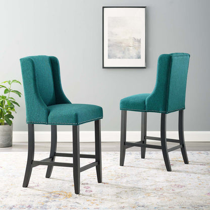 Baron Counter Stool Upholstered Fabric Set of 2 By HouseBean