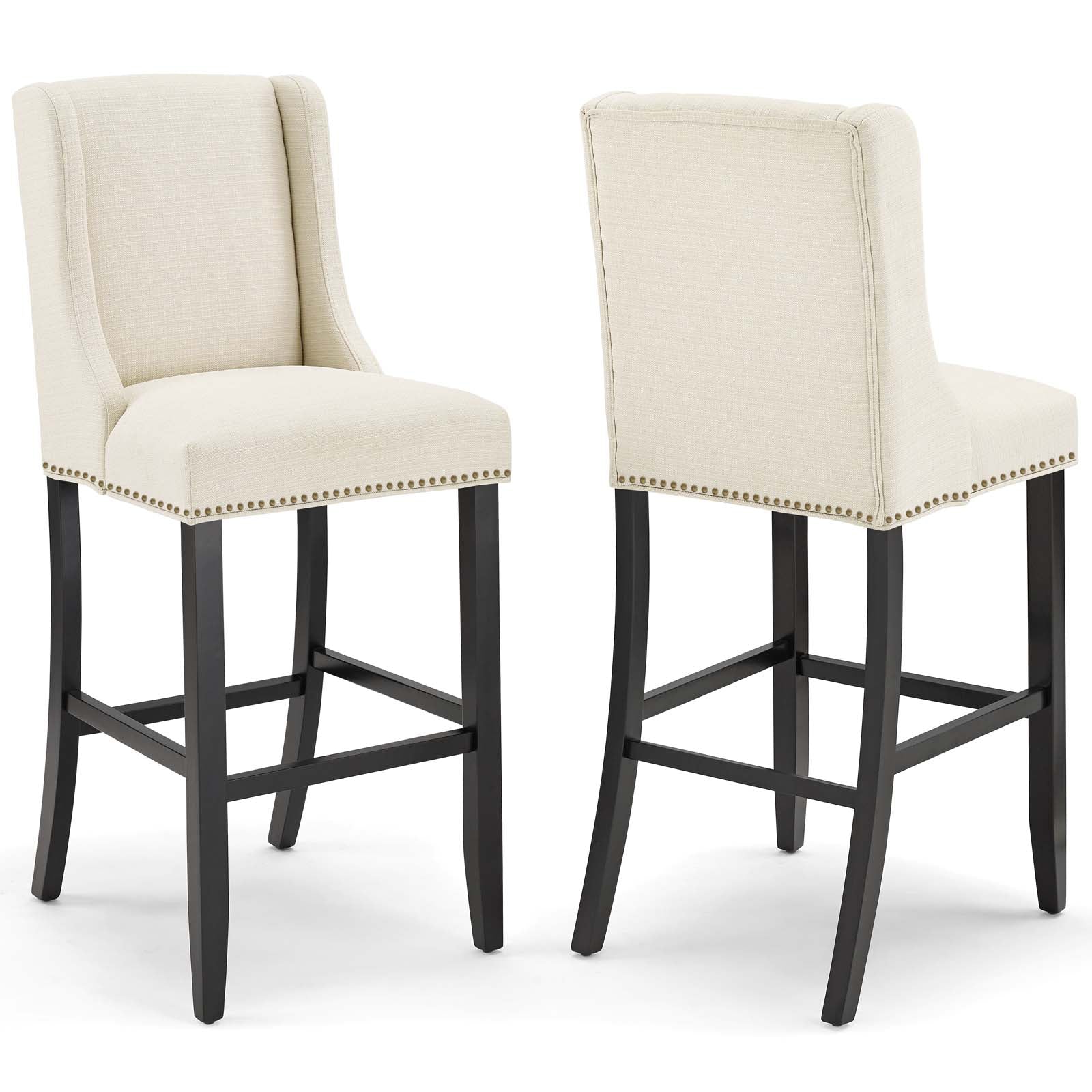 Baron Bar Stool Upholstered Fabric Set of 2 By HouseBean