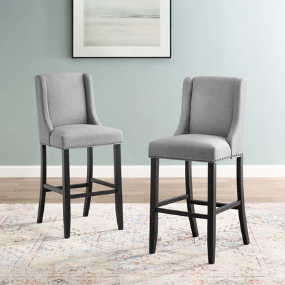 Baron Bar Stool Upholstered Fabric Set of 2 By HouseBean