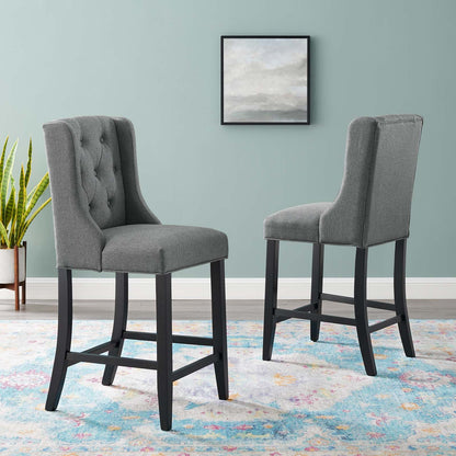 Baronet Counter Bar Stool Upholstered Fabric Set of 2 By HouseBean