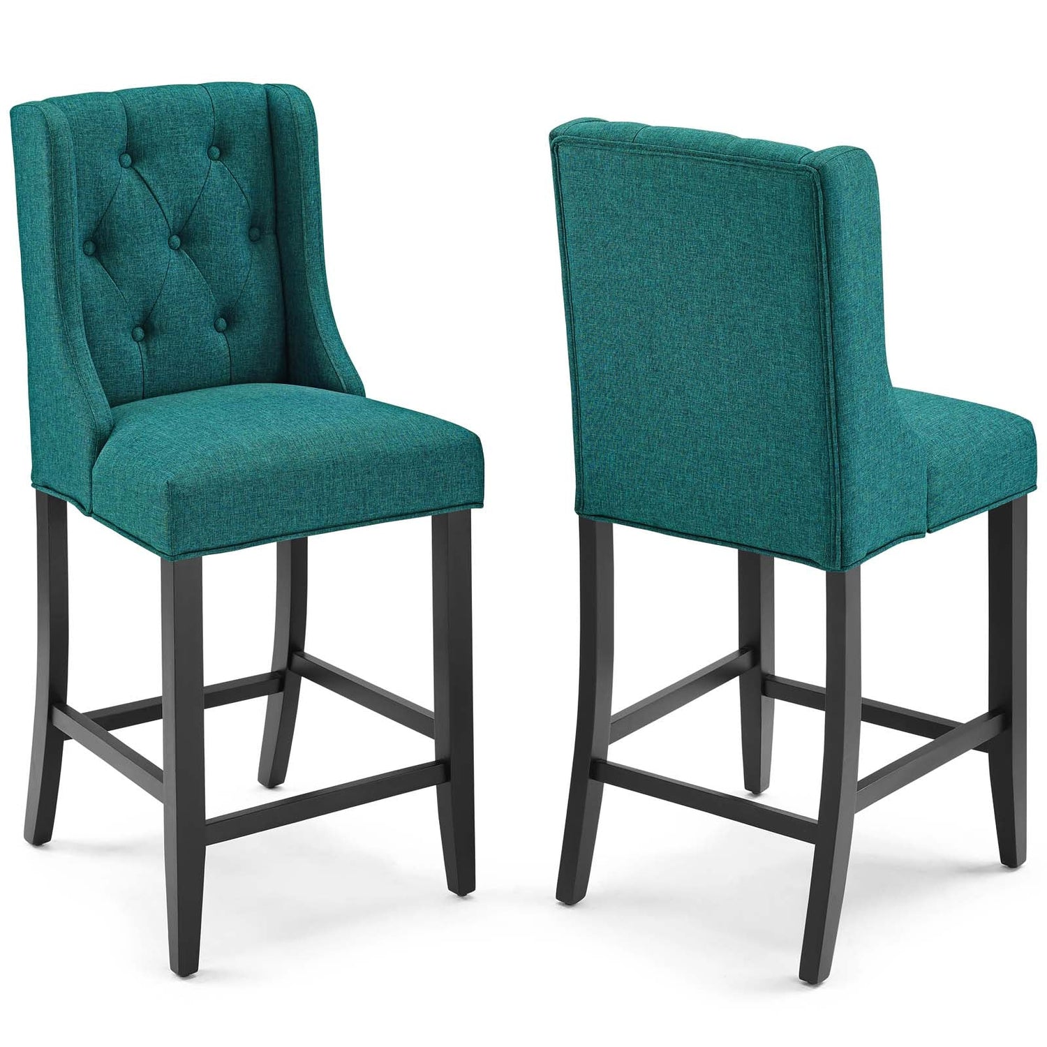 Baronet Counter Bar Stool Upholstered Fabric Set of 2 by Modway