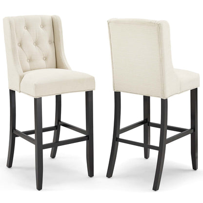 Baronet Bar Stool Upholstered Fabric Set of 2 by Modway