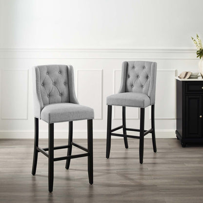 Baronet Bar Stool Upholstered Fabric Set of 2 By HouseBean