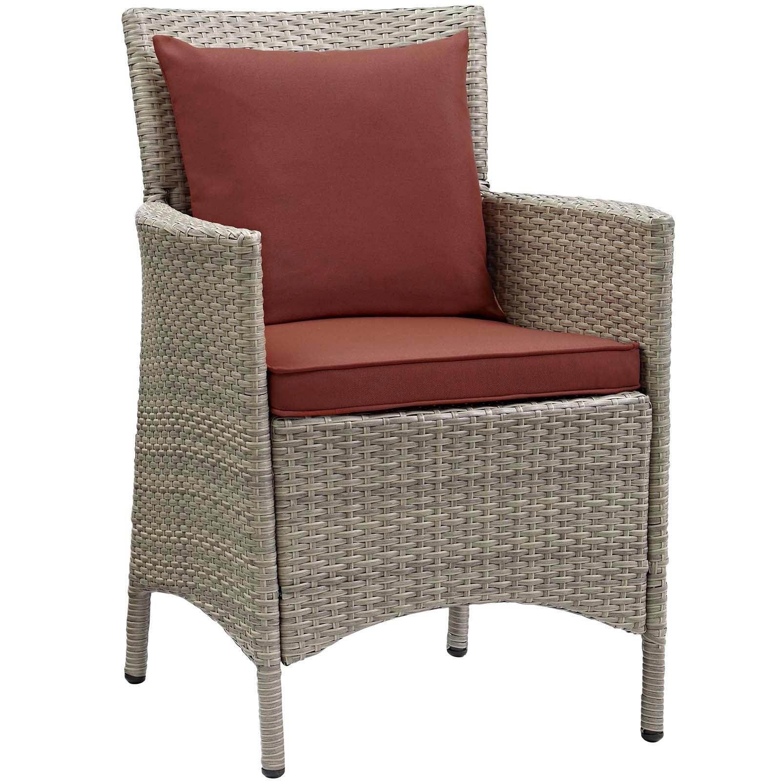 Conduit Outdoor Patio Wicker Rattan Dining Armchair Set of 2 By HouseBean