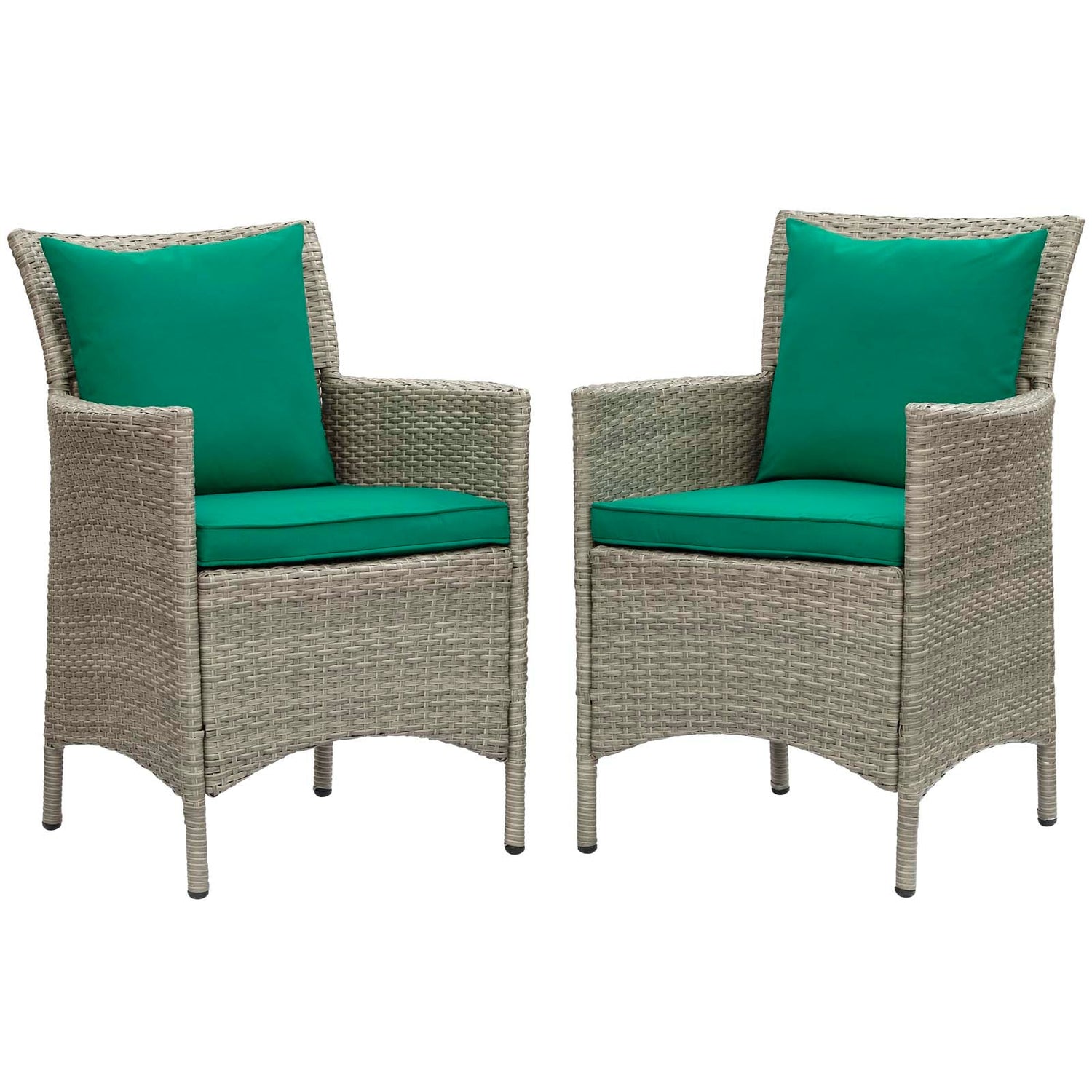 Conduit Outdoor Patio Wicker Rattan Dining Armchair Set of 2 By HouseBean