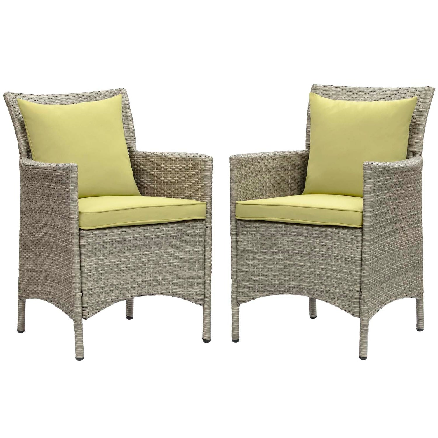 Conduit Outdoor Patio Wicker Rattan Dining Armchair Set of 2 By HouseBean