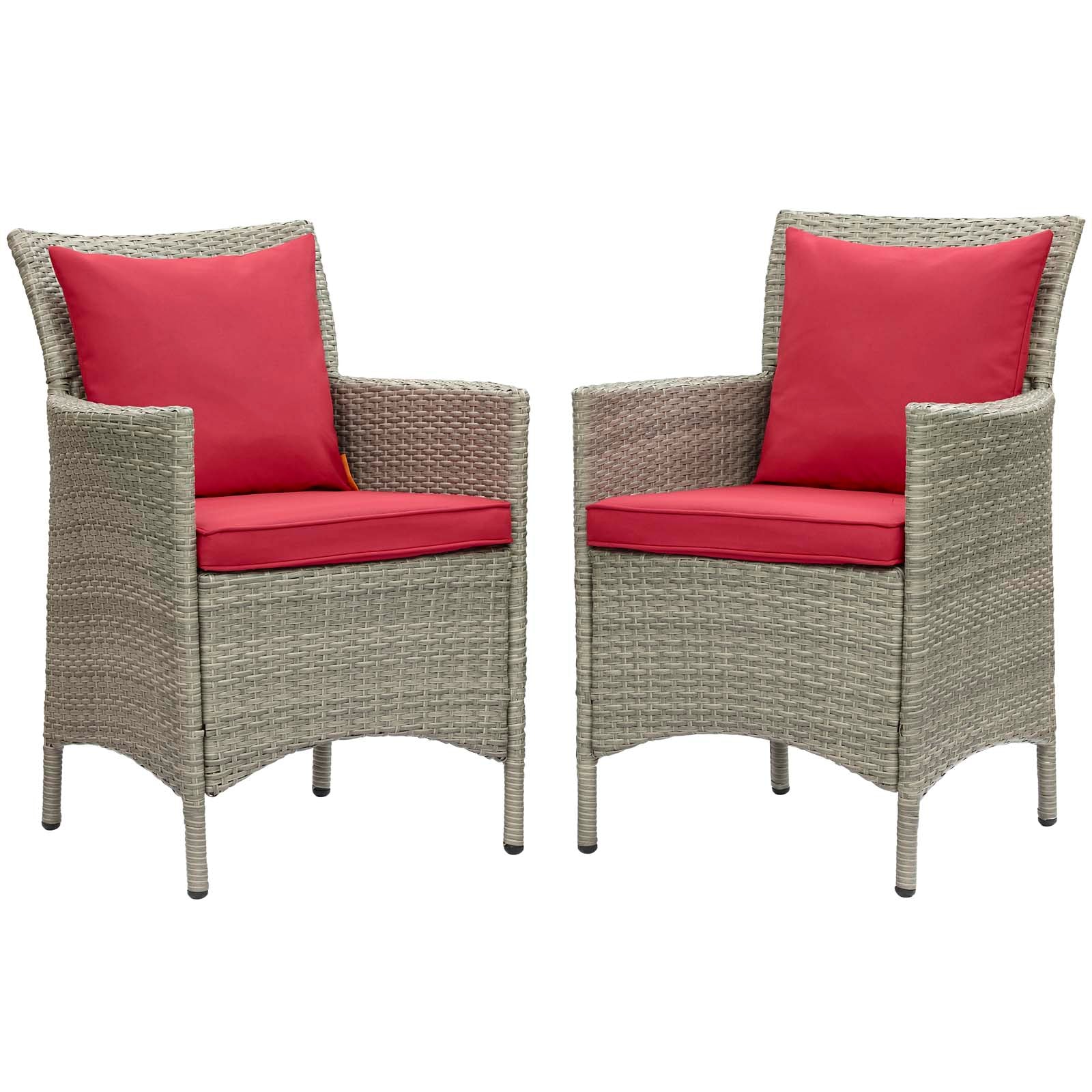 Conduit Outdoor Patio Wicker Rattan Dining Armchair Set of 2 By HouseBean