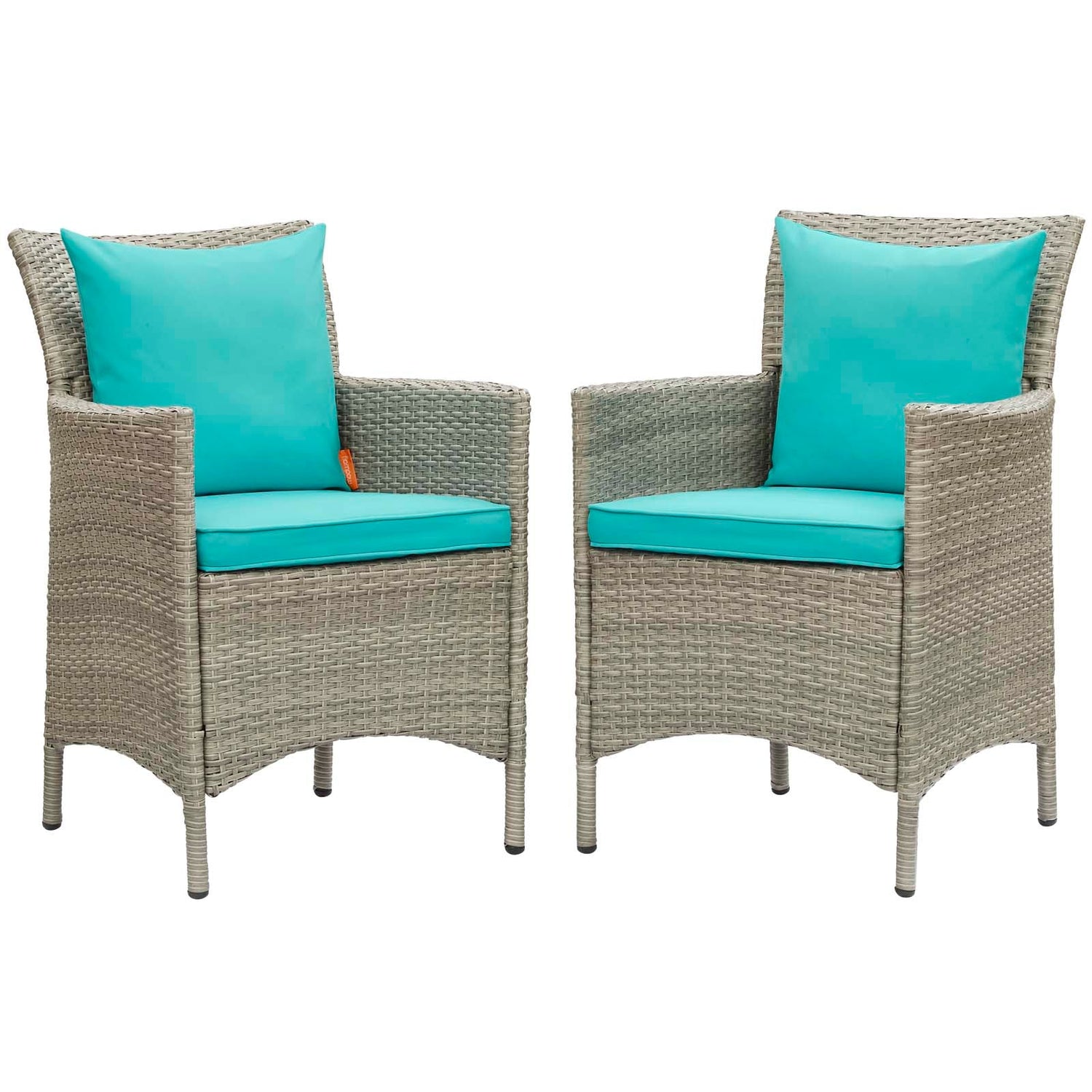 Conduit Outdoor Patio Wicker Rattan Dining Armchair Set of 2 By HouseBean