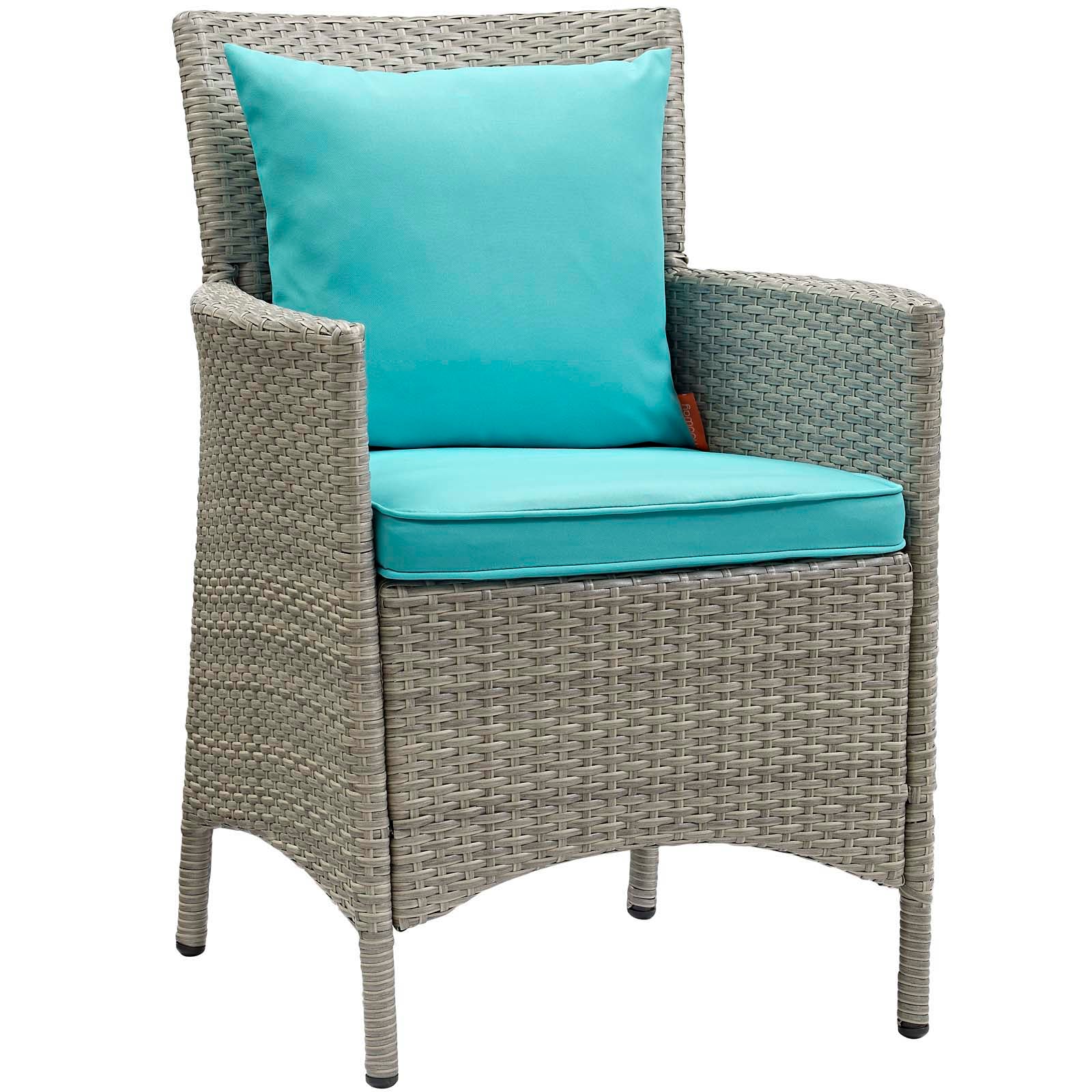 Conduit Outdoor Patio Wicker Rattan Dining Armchair Set of 2 By HouseBean