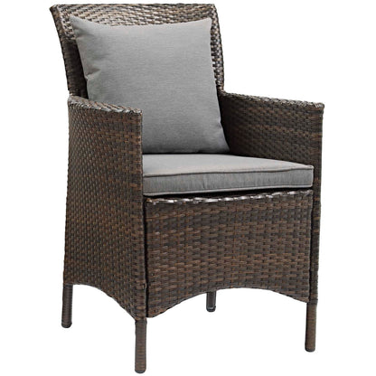 Conduit Outdoor Patio Wicker Rattan Dining Armchair Set of 2 By HouseBean