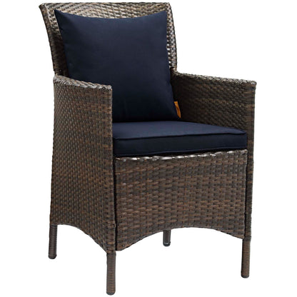 Conduit Outdoor Patio Wicker Rattan Dining Armchair Set of 2 By HouseBean