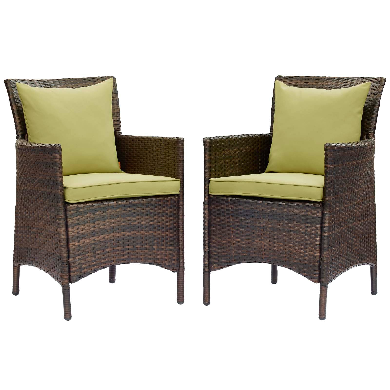 Conduit Outdoor Patio Wicker Rattan Dining Armchair Set of 2 By HouseBean