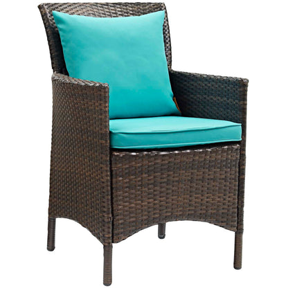 Conduit Outdoor Patio Wicker Rattan Dining Armchair Set of 2 By HouseBean