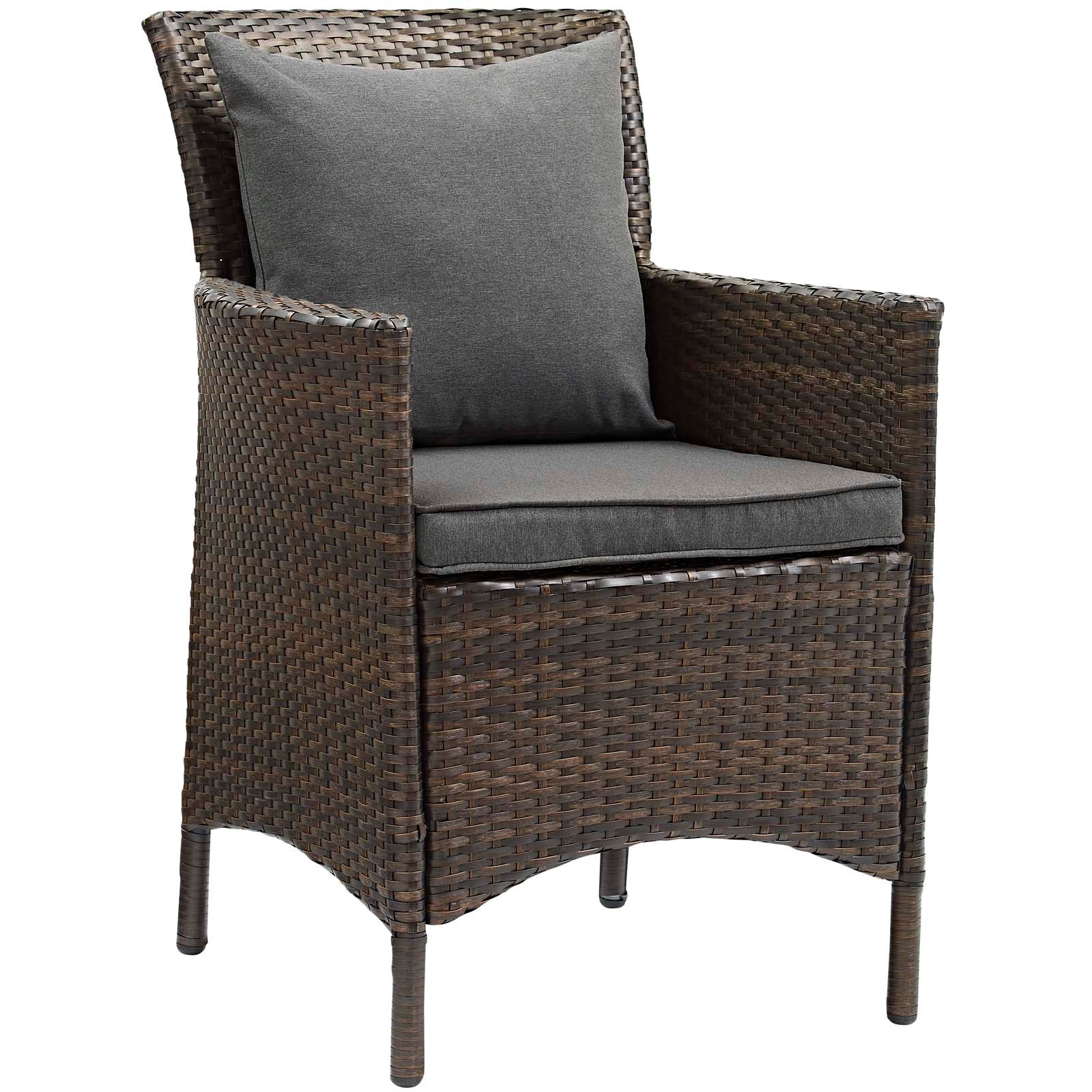 Conduit Outdoor Patio Wicker Rattan Dining Armchair Set of 4 By HouseBean