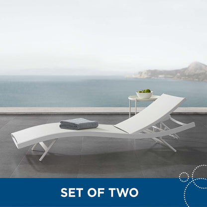 Glimpse Outdoor Patio Mesh Chaise Lounge Set of 2 by Modway