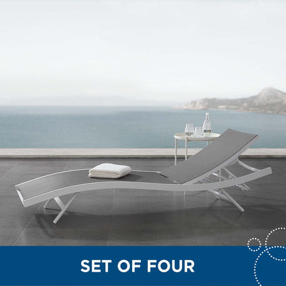 Glimpse Outdoor Patio Mesh Chaise Lounge Set of 4 by Modway