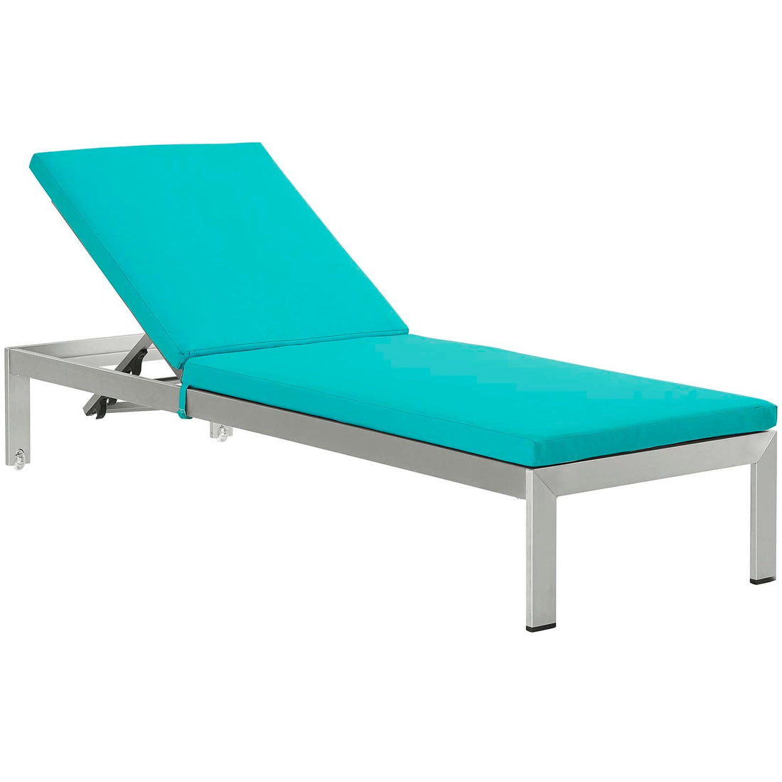 Shore Outdoor Patio Aluminum Chaise Lounge Chair and Side Table by Modway