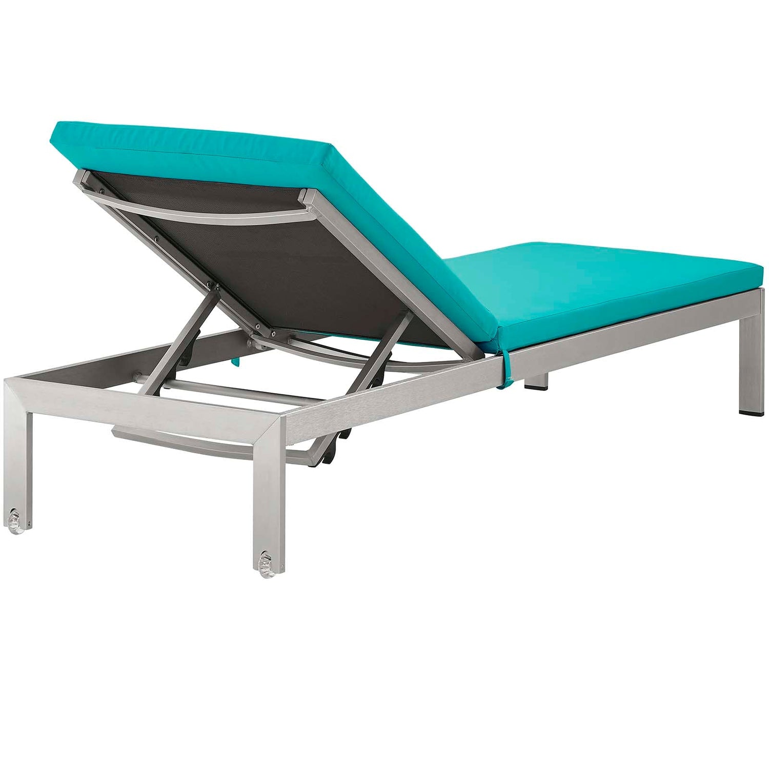 Shore Outdoor Patio Aluminum Chaise Lounge Chair and Side Table By HouseBean