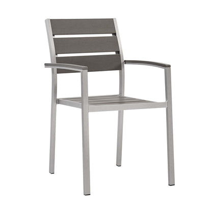 Shore Outdoor Patio Aluminum Dining Armchair Set of 2 By HouseBean