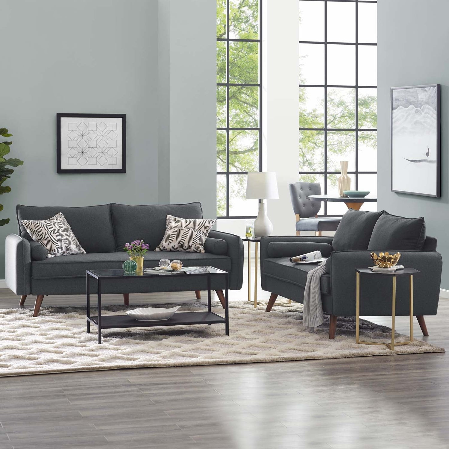 Revive Upholstered Fabric Sofa and Loveseat Set By HouseBean