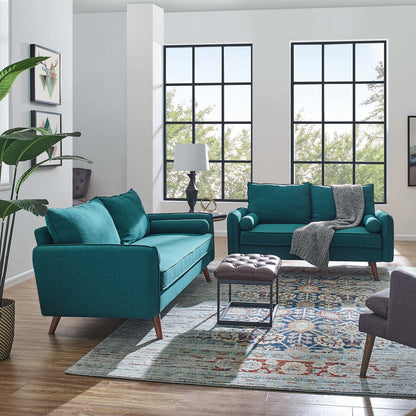 Revive Upholstered Fabric Sofa and Loveseat Set By HouseBean