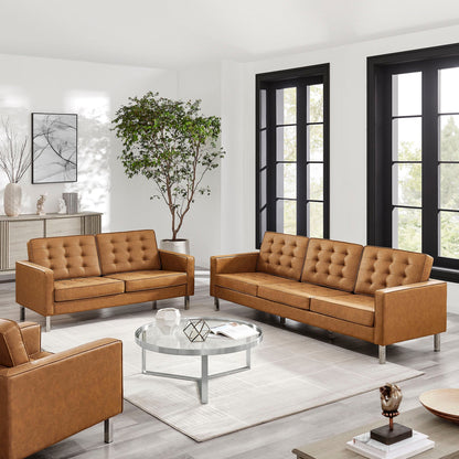 Loft 2-Piece Tufted Vegan Leather Furniture Set by Modway