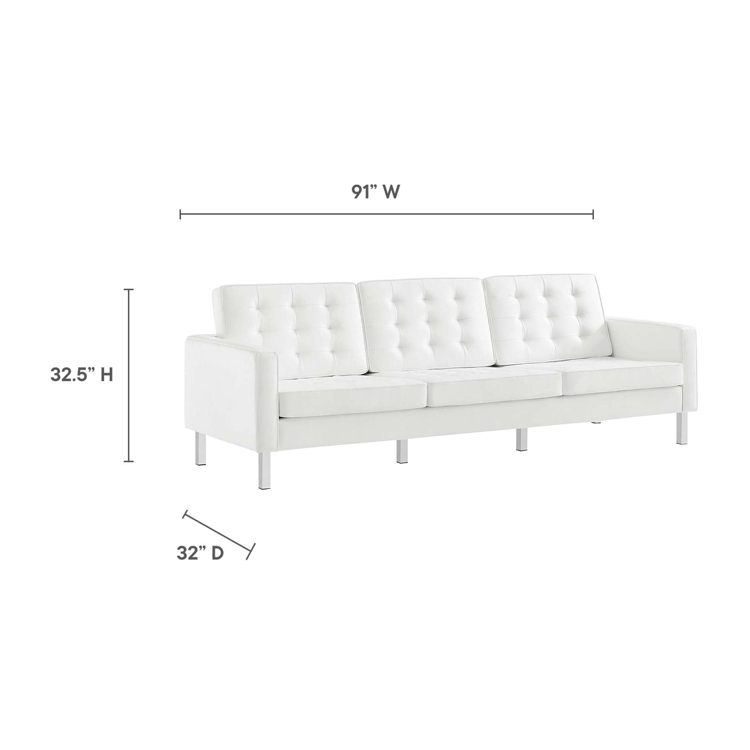 Loft 2-Piece Tufted Vegan Leather Furniture Set by Modway