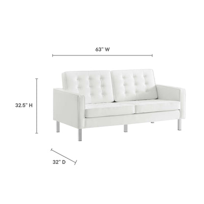 Loft 2-Piece Tufted Vegan Leather Furniture Set by Modway