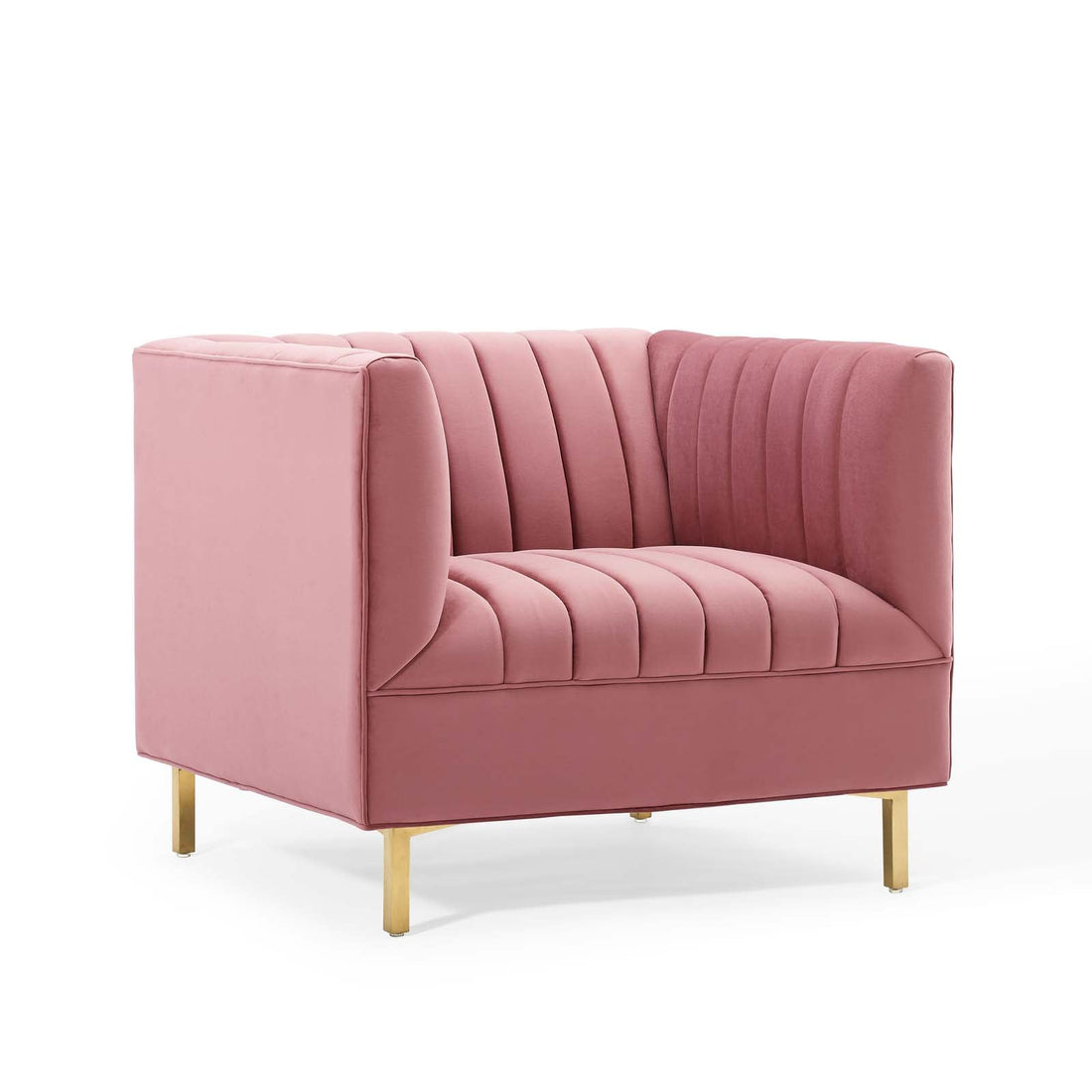 Shift Channel Tufted Performance Velvet Armchair By HouseBean