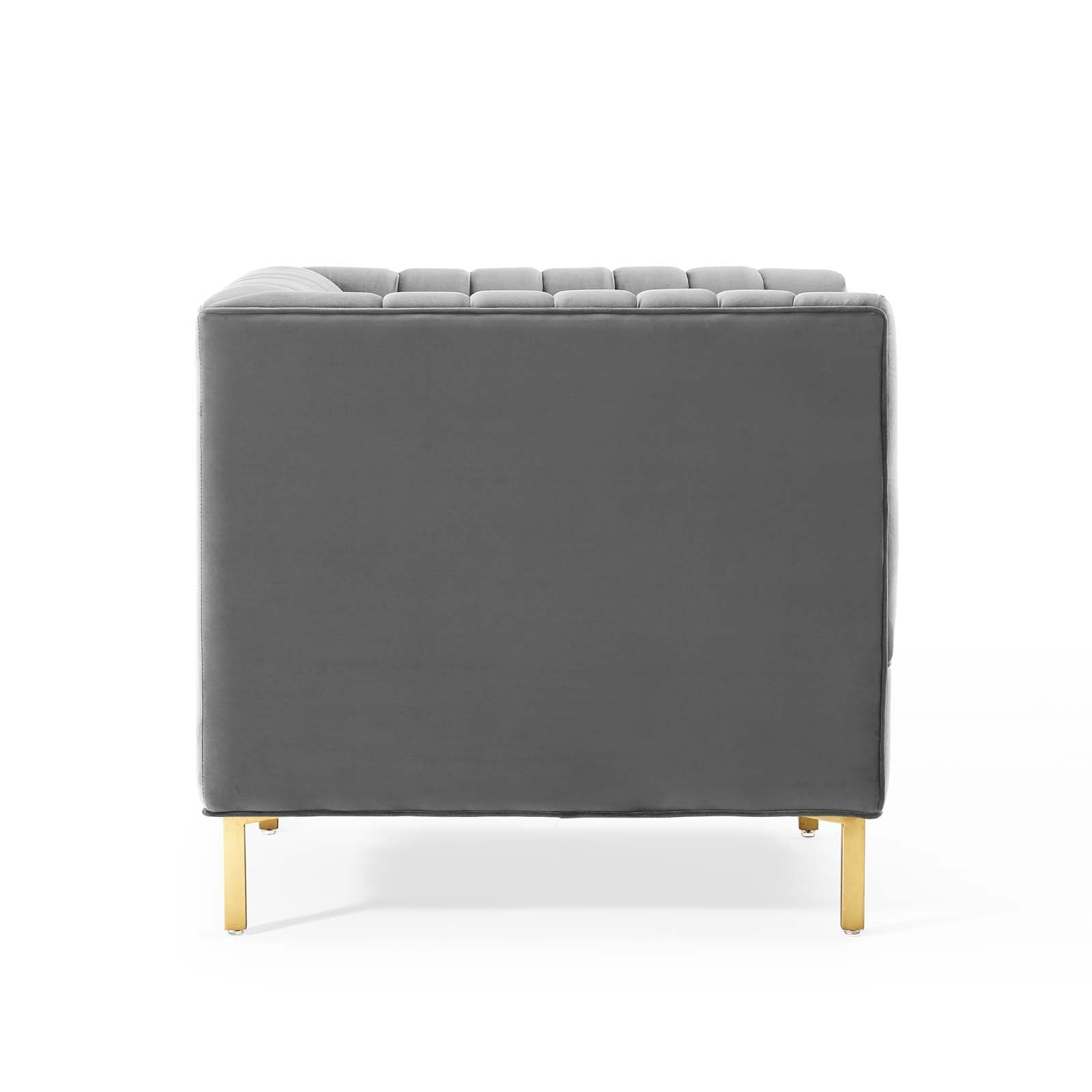 Shift Channel Tufted Performance Velvet Armchair By HouseBean