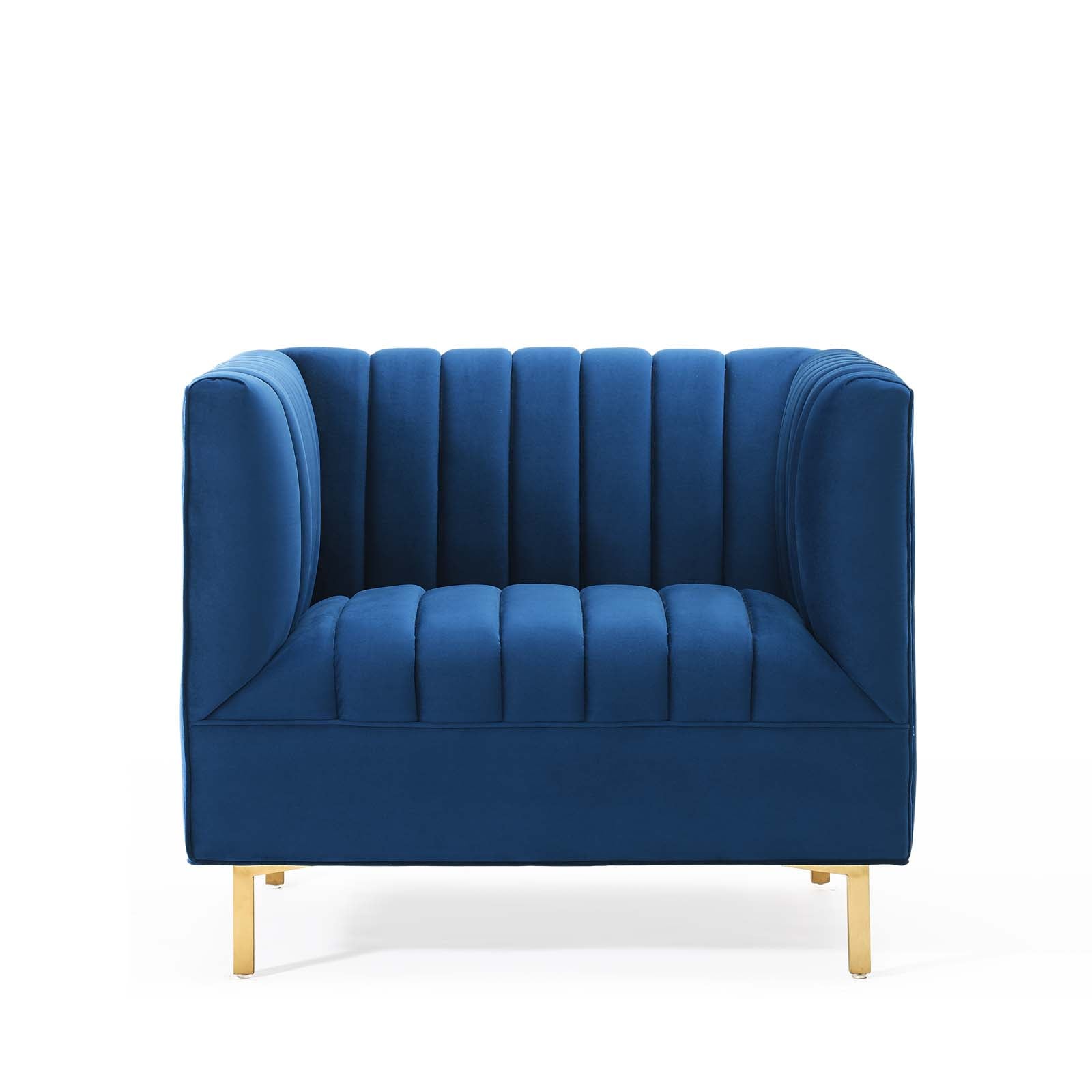 Shift Channel Tufted Performance Velvet Armchair By HouseBean