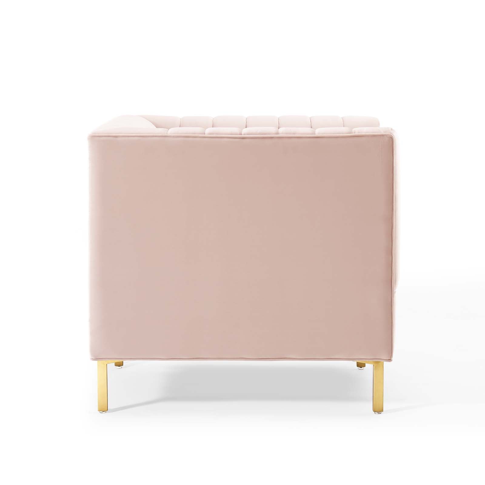 Shift Channel Tufted Performance Velvet Armchair By HouseBean