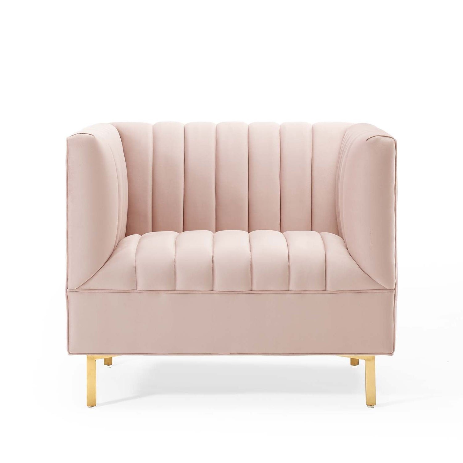 Shift Channel Tufted Performance Velvet Armchair By HouseBean