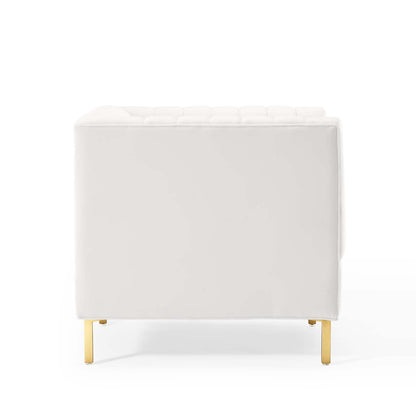 Shift Channel Tufted Performance Velvet Armchair By HouseBean