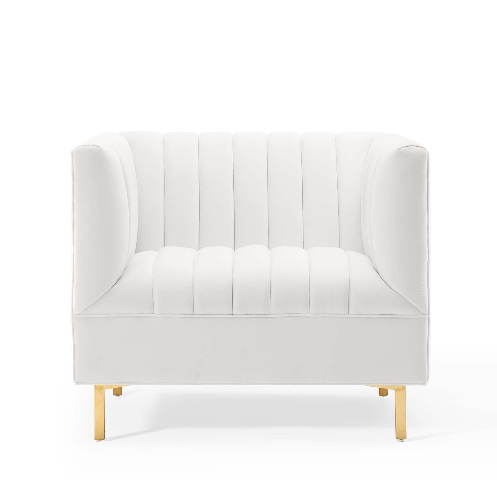 Shift Channel Tufted Performance Velvet Armchair By HouseBean