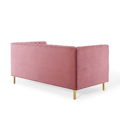 Shift Channel Tufted Performance Velvet Loveseat By HouseBean