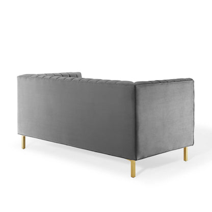 Shift Channel Tufted Performance Velvet Loveseat By HouseBean