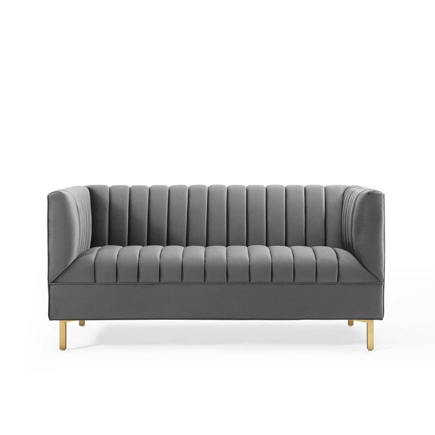 Shift Channel Tufted Performance Velvet Loveseat By HouseBean