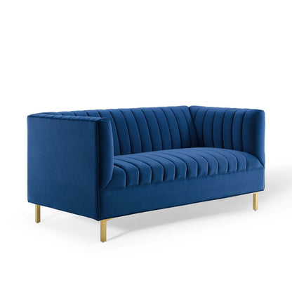 Shift Channel Tufted Performance Velvet Loveseat By HouseBean