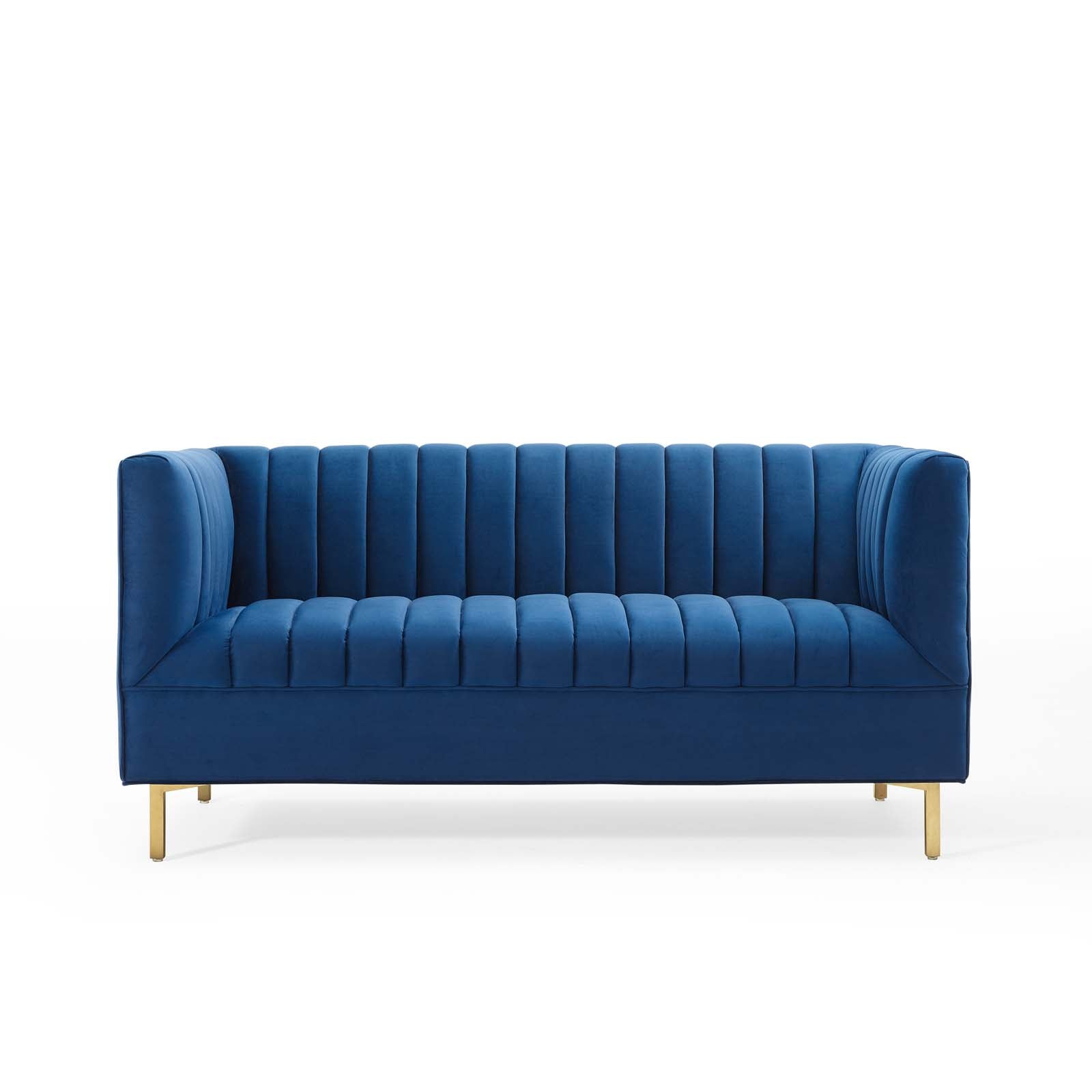 Shift Channel Tufted Performance Velvet Loveseat By HouseBean