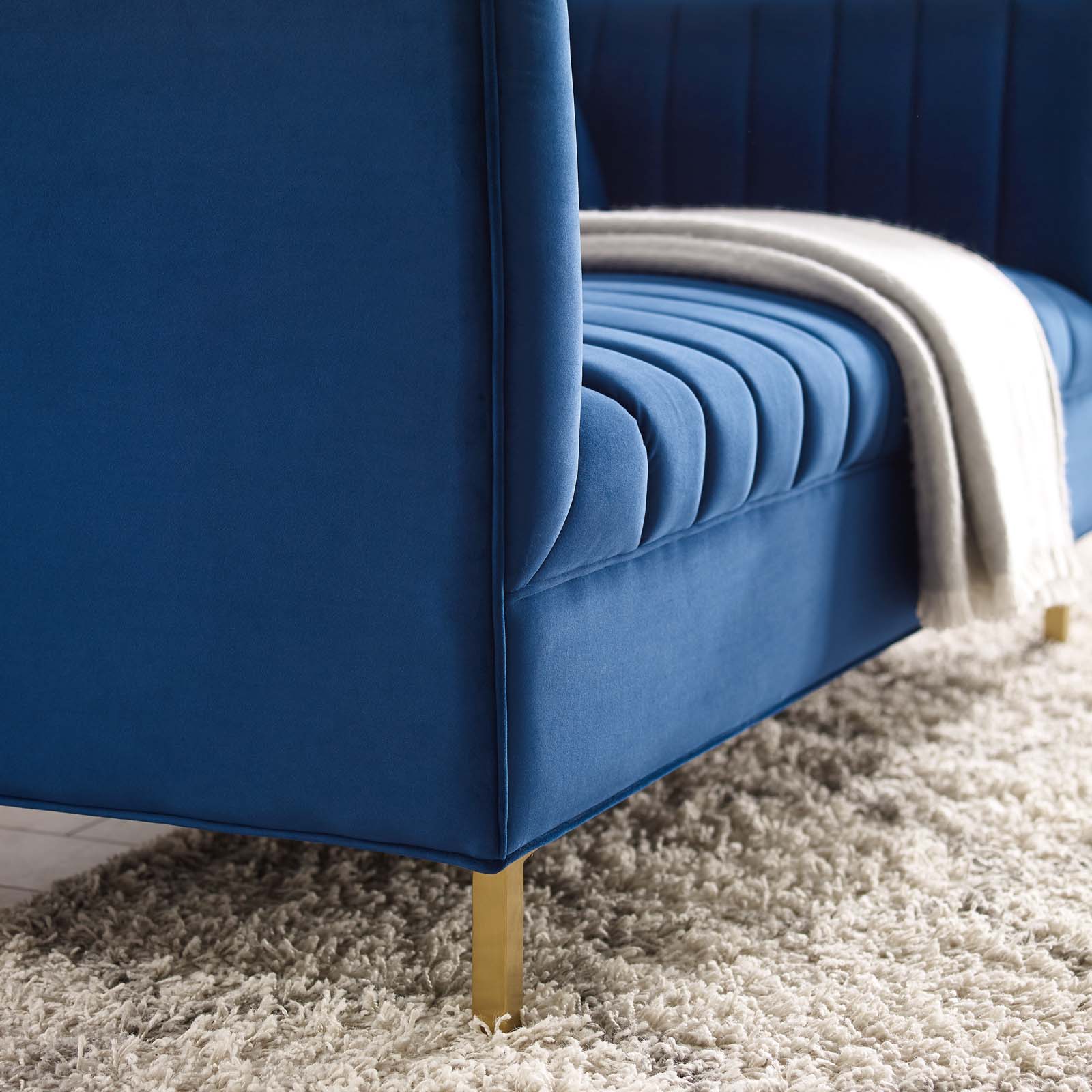 Shift Channel Tufted Performance Velvet Loveseat By HouseBean