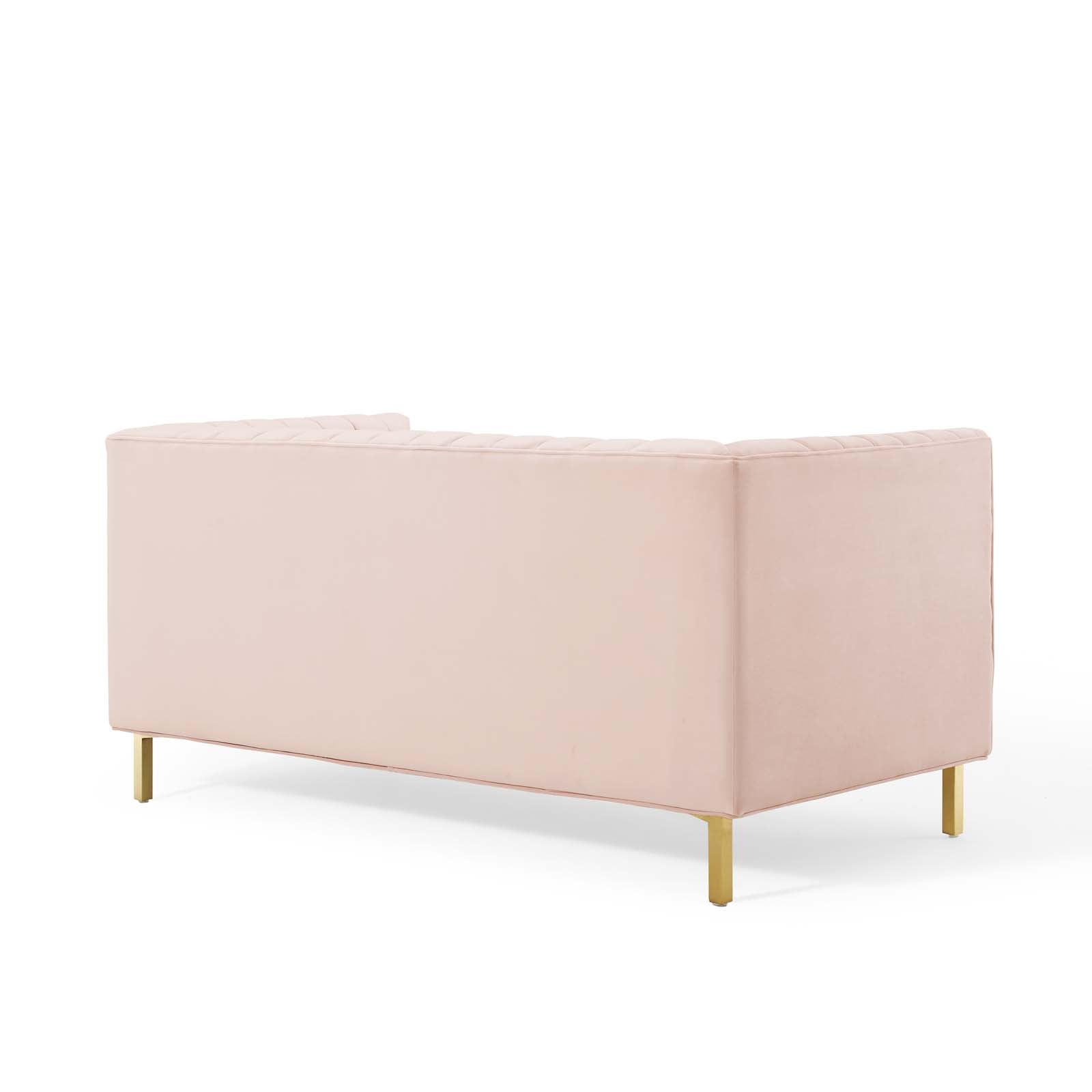 Shift Channel Tufted Performance Velvet Loveseat By HouseBean