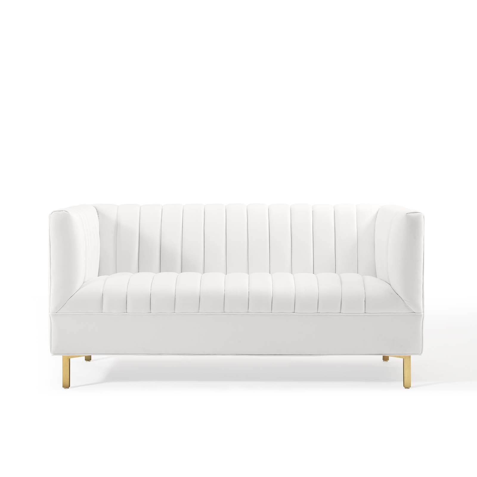 Shift Channel Tufted Performance Velvet Loveseat By HouseBean