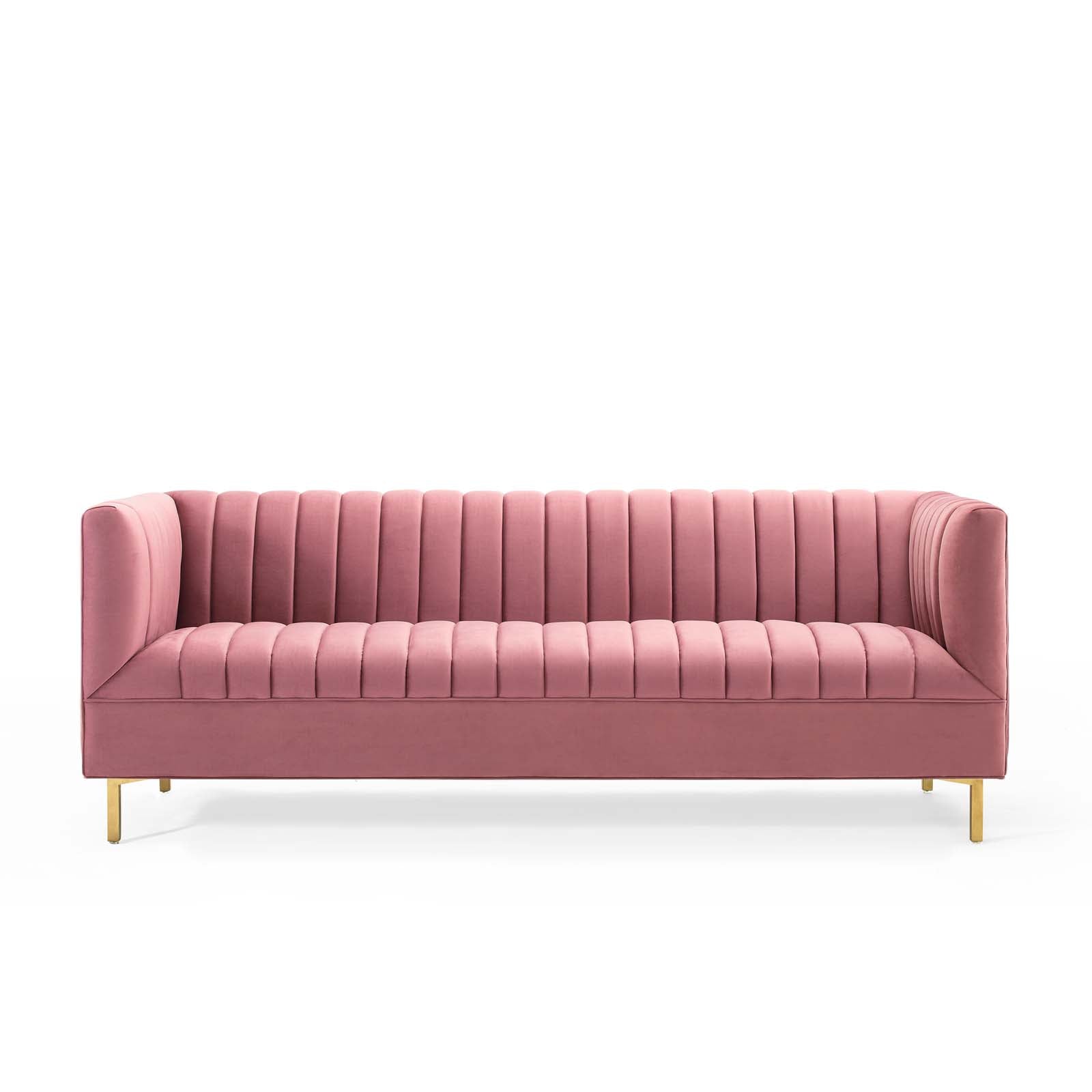 Shift Channel Tufted Performance Velvet Sofa By HouseBean