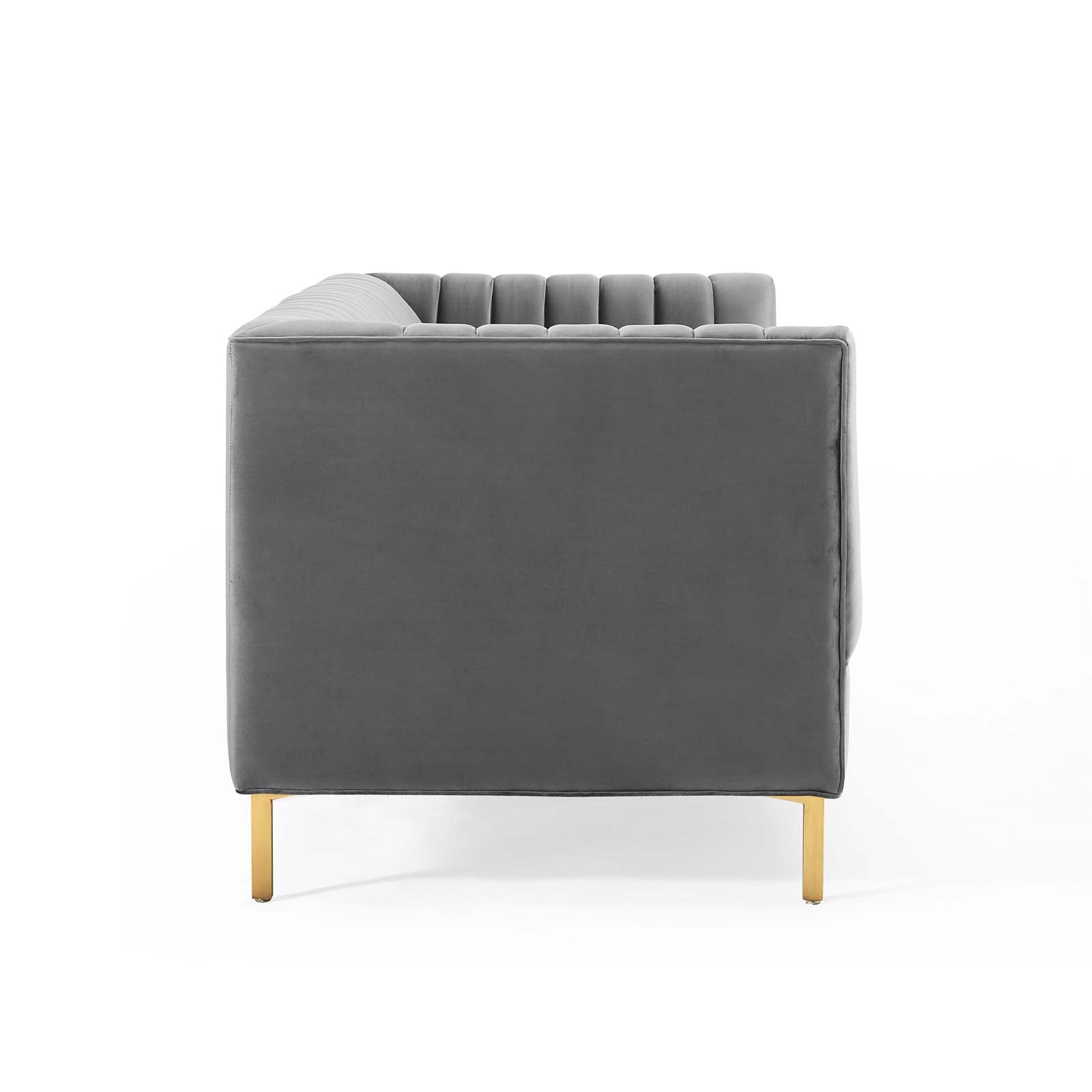 Shift Channel Tufted Performance Velvet Sofa By HouseBean